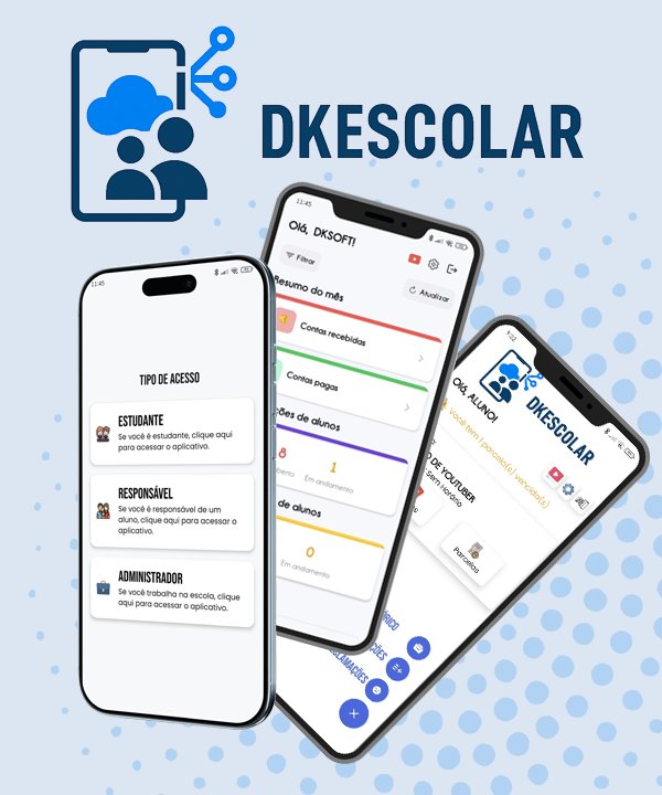 Aplicativo DKEscolar no Smartphone